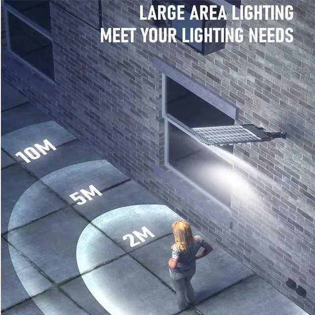 Alt view image 6 of 7 - UMEXUS Outdoor Solar Power Commercial Street Light LED Lamp IP65 Waterproof 360LEDs Super Bright 6500K Remote Control Motion Sensor Gardon Yard Path Garage Door