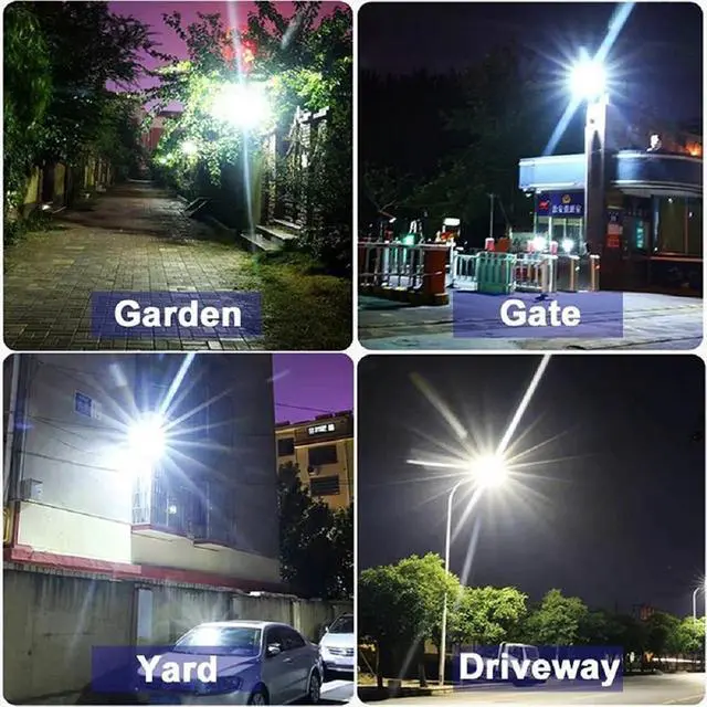 Alt view image 5 of 7 - UMEXUS Outdoor Solar Power Commercial Street Light LED Lamp IP65 Waterproof 360LEDs Super Bright 6500K Remote Control Motion Sensor Gardon Yard Path Garage Door
