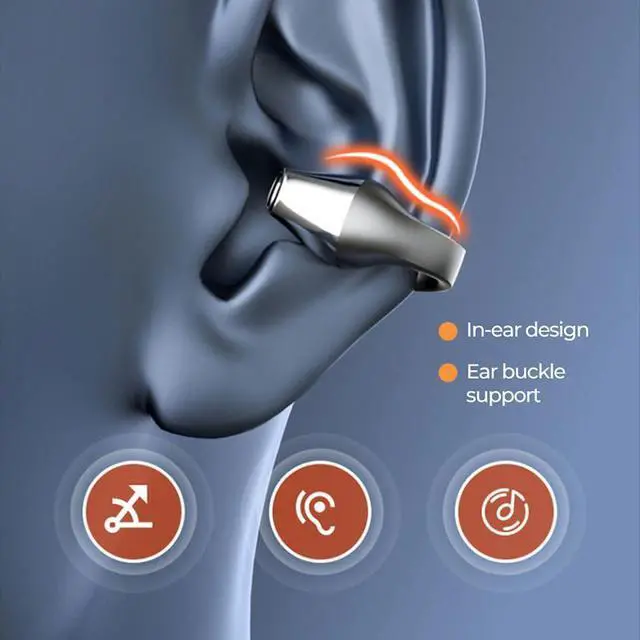 Alt view image 4 of 7 - eYotto Wireless Bluetooth Earphone Air Conduction Ear Headphones 5.3 Gaming Headphones for Kids Adult Gym Workout Sports iPhone Android