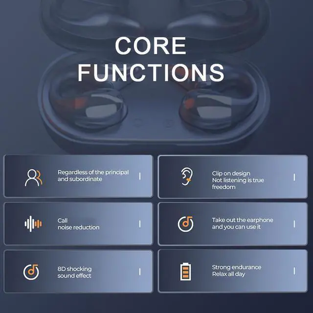 Alt view image 6 of 7 - eYotto Wireless Bluetooth Earphone Air Conduction Ear Headphones 5.3 Gaming Headphones for Kids Adult Gym Workout Sports iPhone Android