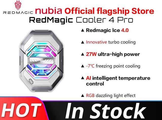 Red Magic Cooler 4 Pro Fast Cooling With RGB Light Heat Dissipation Cooling  For Gaming phone RedMagic Oneplus IPhone Silver clip-on 27W