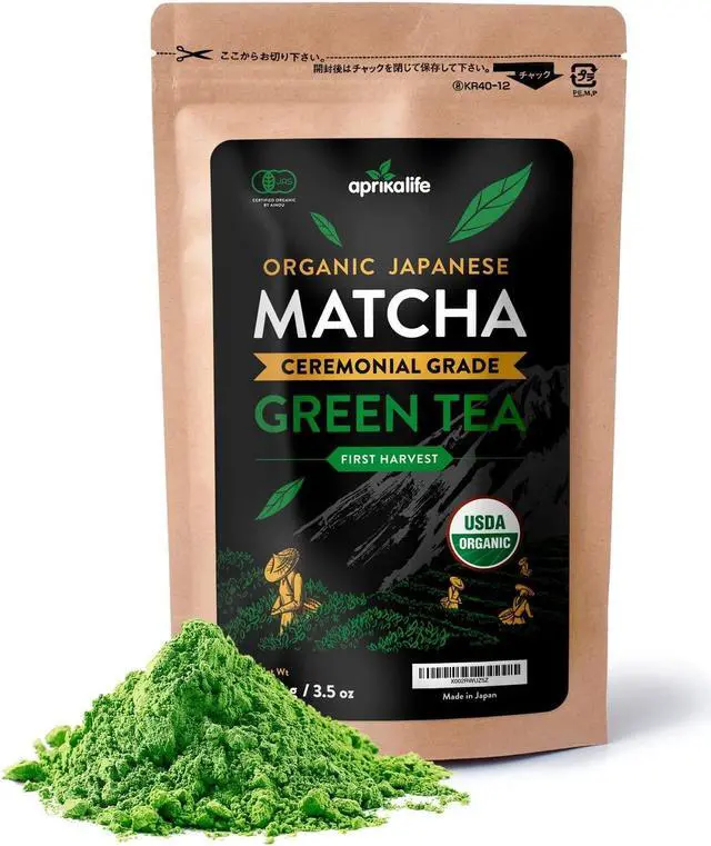 Main image of Premium Matcha Green Tea Powder - Organic Japanese Origin Ceremonial Grade Matcha - First Harvest from Japan - [3.5 Ounce] - Japanese Macha Tea - by AprikaLife