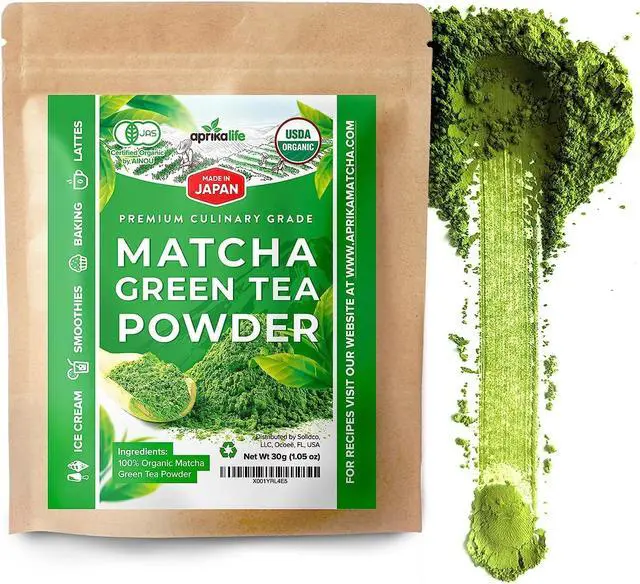Main image of Organic Matcha Green Tea Powder  Authentic Japanese Matcha Powder - Best for Delicious Matcha Latte - Unsweetened Matcha Tea Powder from Japan - Green Tea Matcha Powder - 1.05oz (30g) - by AprikaLife
