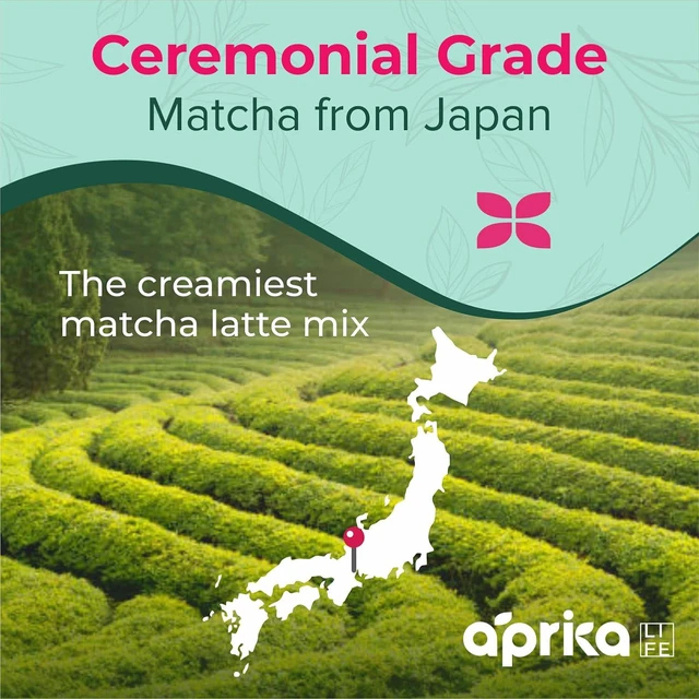 Alt view image 6 of 7 - AprikaLife Sweet Matcha Latte Mix - 1st Harvest Ceremonial Grade - 6.4 oz
Japanese Ceremonial Grade Matcha Latte Powder, Natural Vanilla Flavor. Mix with Milk for Hot & Iced Lattes. Barista Style.