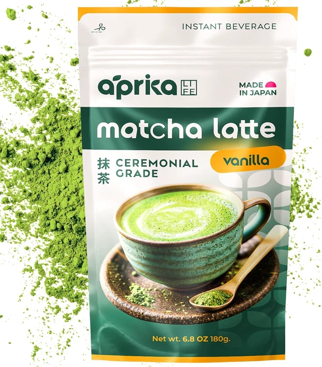 Main image of AprikaLife Sweet Matcha Latte Mix - 1st Harvest Ceremonial Grade - 6.4 oz
Japanese Ceremonial Grade Matcha Latte Powder, Natural Vanilla Flavor. Mix with Milk for Hot & Iced Lattes. Barista Style.