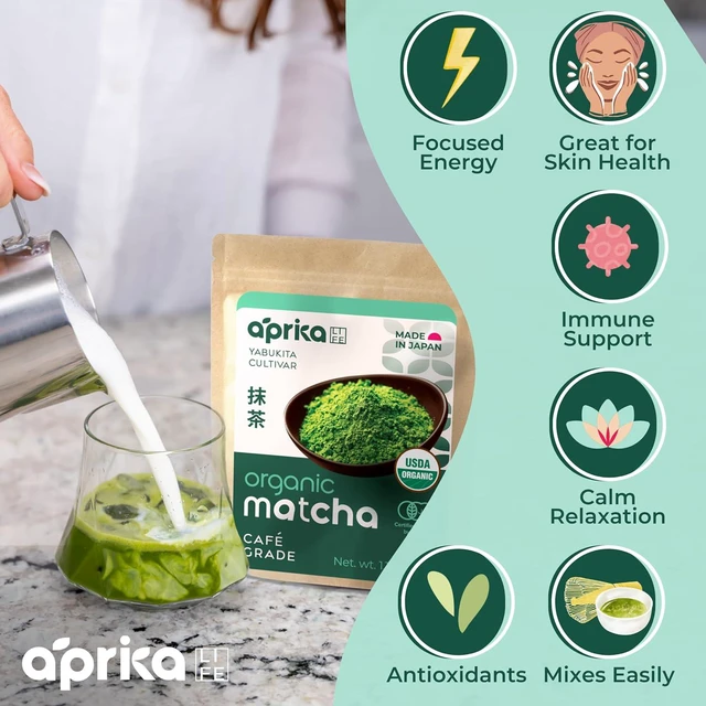Alt view image 2 of 6 - Aprika Life Japanese Matcha & Hojicha Powder Set, 3-Pack, 30g Cafe Grade Matcha, 30g Ceremonial Matcha, 20g Hojicha Powder