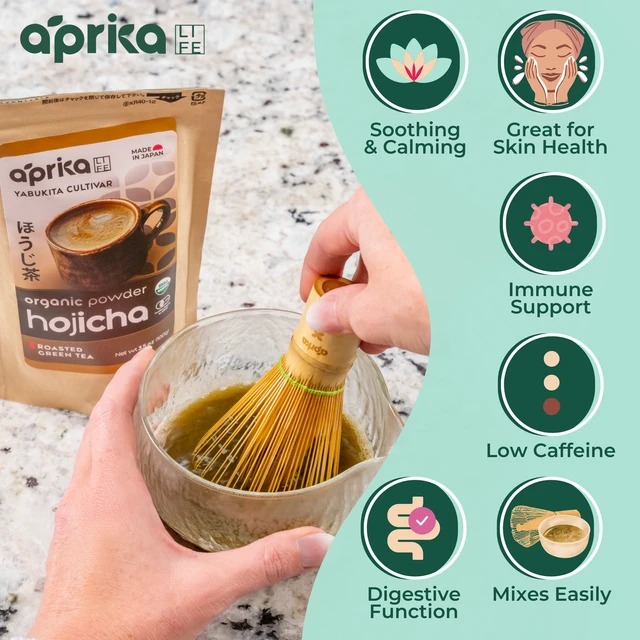 Alt view image 3 of 6 - Aprika Life Japanese Matcha & Hojicha Powder Set, 3-Pack, 30g Cafe Grade Matcha, 30g Ceremonial Matcha, 20g Hojicha Powder