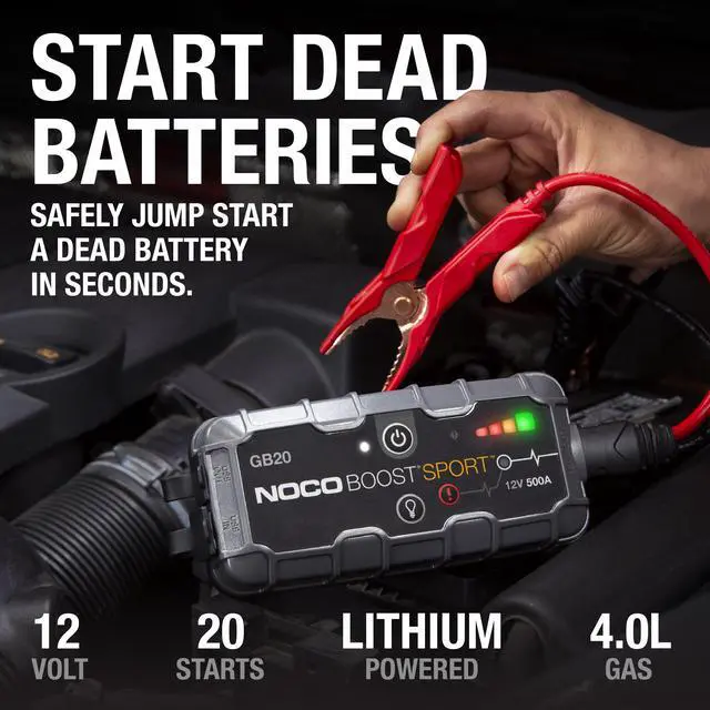 Alt view image 2 of 6 - NOCO Boost Sport GB20 500A 12V UltraSafe Portable Lithium Jump Starter - Reliable, Compact, Emergency Power