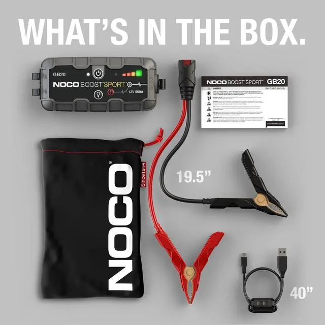 Alt view image 6 of 6 - NOCO Boost Sport GB20 500A 12V UltraSafe Portable Lithium Jump Starter - Reliable, Compact, Emergency Power