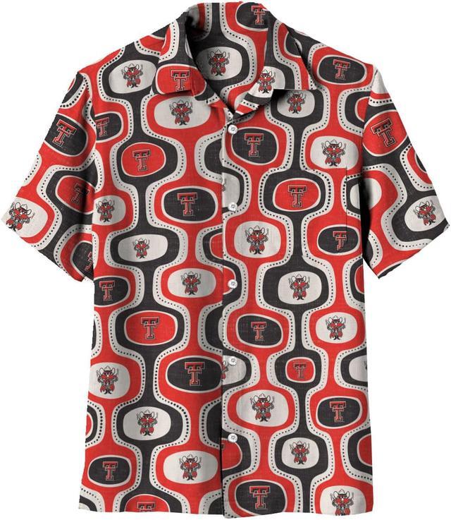 Wes and Willy Texas Tech Red Raiders Mens Cabana Boy Button Down Hawaiian  Shirt 