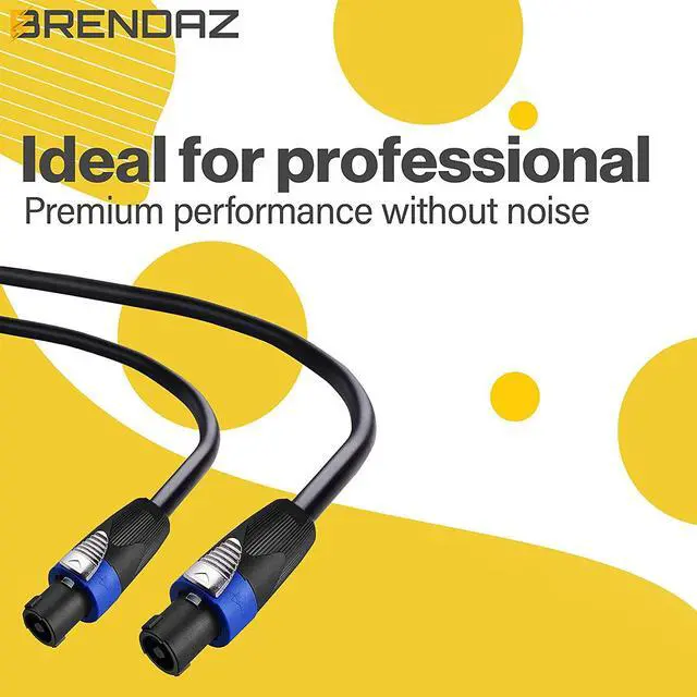 Alt view image 3 of 5 - BRENDAZ {2 Pack} SpeakOn to SpeakOn 12AWG (OFC) Pro Speaker Cable, Audio DJ Cord Speakon Cables with Twist Lock (25Feet)