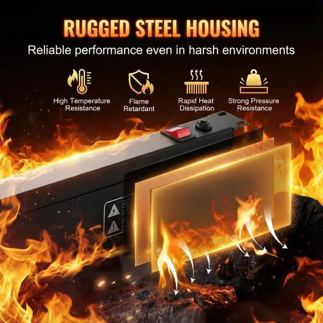 Alt view image 3 of 4 - 1U Rack Mount PDU Power Distribution Unit - Standard 19-Inch Network Server Cabinet Power Strip, Heavy-Duty 14AWG Copper Wire, Automatic Overload Protection Circuit Breaker, 6FT Extension Cord