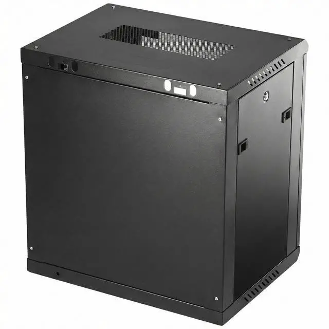 Alt view image 3 of 7 - 12U Wall Mount Server Rack Cabinet, 19" Network Enclosure with Locking Vented Mesh Door, 15.5" Deep IT Equipment Rack, High Airflow Design, 200 lbs Load Capacity for Home Lab, Switch, and Audio/Video