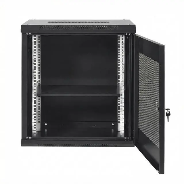 Alt view image 2 of 7 - 12U Wall Mount Server Rack Cabinet, 19" Network Enclosure with Locking Vented Mesh Door, 15.5" Deep IT Equipment Rack, High Airflow Design, 200 lbs Load Capacity for Home Lab, Switch, and Audio/Video