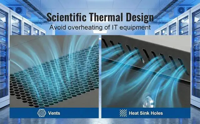 Alt view image 7 of 7 - 12U Wall Mount Server Rack Cabinet, 19" Network Enclosure with Locking Vented Mesh Door, 15.5" Deep IT Equipment Rack, High Airflow Design, 200 lbs Load Capacity for Home Lab, Switch, and Audio/Video