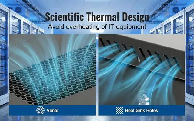 Alt view image 7 of 7 - 15U Wall Mount Network Server Cabinet, IT Equipment Rack Enclosure with Locking Tempered Glass Door & Removable Side Panels, 18'' Depth, 200-500 lbs Load Capacity for A/V, Data, Office