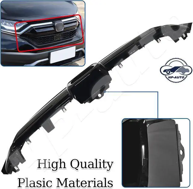 Alt view image 5 of 7 - Front Bumper Honeycomb Grille & Chrome Trim Decor Strip For 2020-2022 Honda CR-V