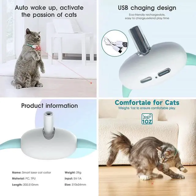 Alt view image 6 of 7 - Electric Smart Amusing Collar For Kitten,Interactive Cat Toy Pet Supplies