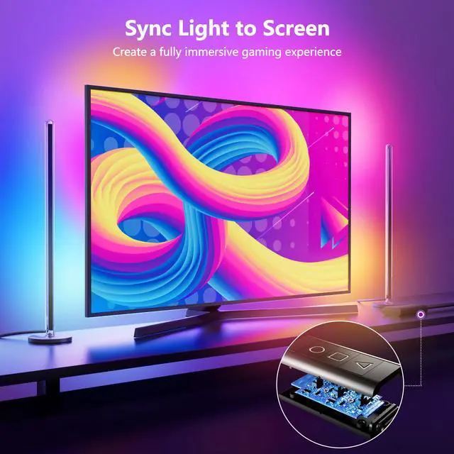Alt view image 2 of 7 - Ambilight Monitor Backlighting with Color-match and Software Control DIY, Music Sync , LED Strip Lights and gaming light Bar set, Monitors Accessories Built for Gamers