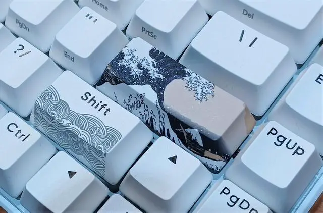 Alt view image 6 of 7 - KBParadise V65 Great Wave ,65% 68 Keys Mini Wired Mechanical Keyboard , NO Backlit, Hot Swappable , PBT Double Shot Keycap , Compatible with Windows , Cherry MX Brown