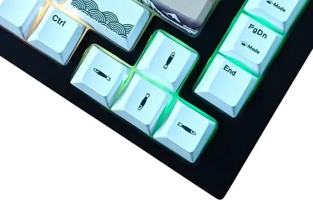 Alt view image 4 of 7 - KBParadise V75 RGB LED Backlight Great Wave Wired 75% 82Key Mechanical Keyboard, Black Case ,18 RGB Backlight Effects, Dye-sublimation keycap ,Hot Swappable,N-Key Rollover ,Kailh Box Red Switch