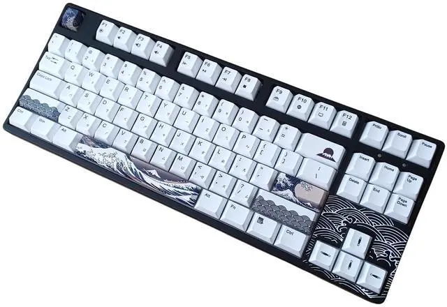 Alt view image 2 of 6 - KB Paradise VX80 RGB LED Backlight Great Wave Wired 80% 87Key TMechanical Keyboard, Black Case ,18 RGB Backlight Effects, Dye-sublimation keycap ,Hot Swappable,N-Key Rollover Kailh Box Red