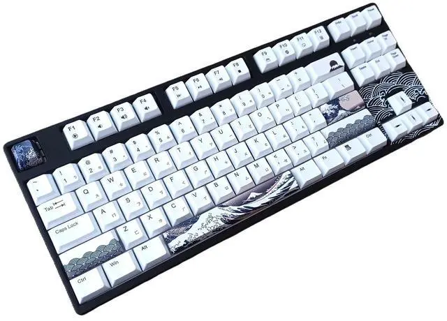 Alt view image 3 of 6 - KB Paradise VX80 RGB LED Backlight Great Wave Wired 80% 87Key TMechanical Keyboard, Black Case ,18 RGB Backlight Effects, Dye-sublimation keycap ,Hot Swappable,N-Key Rollover Kailh Box Red