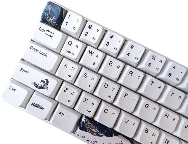 Alt view image 3 of 7 - KBParadise V65 Great Wave ,65% 68 Keys Mini Wired Mechanical Keyboard , NO Backlit, Hot Swappable , PBT Double Shot Keycap , Compatible with Windows , Kailh Box Thick Navy Switch