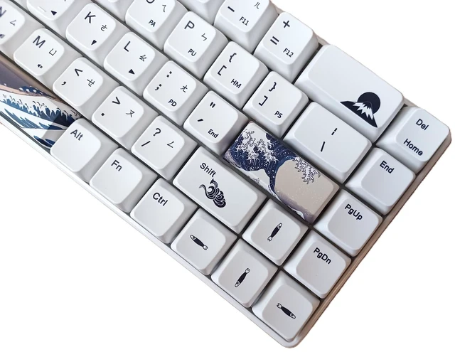 Alt view image 5 of 7 - KBParadise V65 Great Wave ,65% 68 Keys Mini Wired Mechanical Keyboard , NO Backlit, Hot Swappable , PBT Double Shot Keycap , Compatible with Windows , Cherry MX Blue Switch