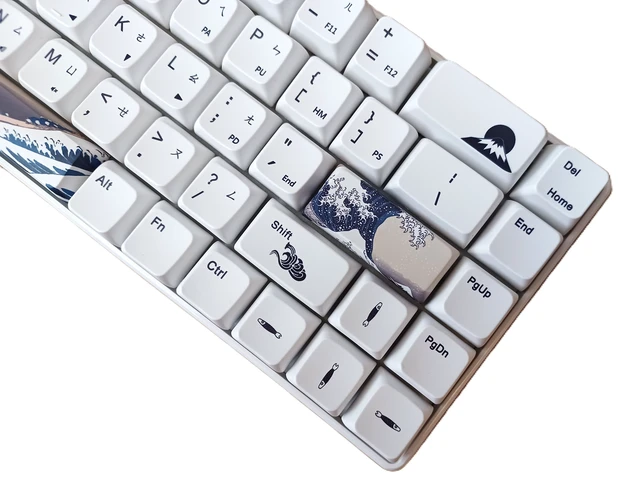 Alt view image 5 of 7 - KBParadise V65 Great Wave ,65% 68 Keys Mini Wired Mechanical Keyboard , NO Backlit, Hot Swappable , PBT Double Shot Keycap , Compatible with Windows , Cherry MX Brown