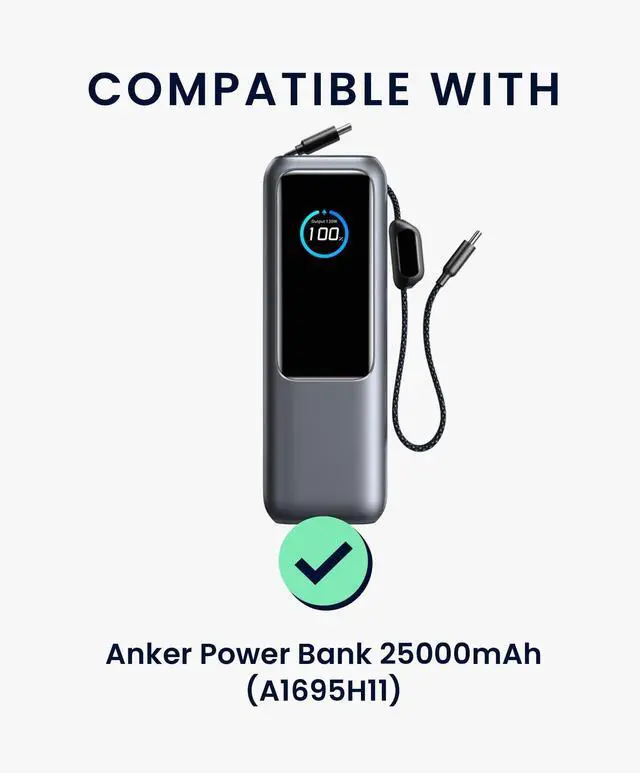 Alt view image 2 of 7 - kwmobile Case Compatible with Anker Power Bank 25000mAh (A1695H11) - Portable Powerbank Cover - External Battery Charger Bag, Shockproof - Grey