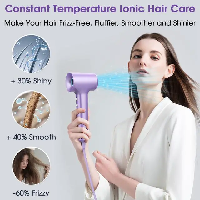 Alt view image 7 of 7 - 110000 RPM Brushless High Speed Plasma Hair Dryer for Home Travel