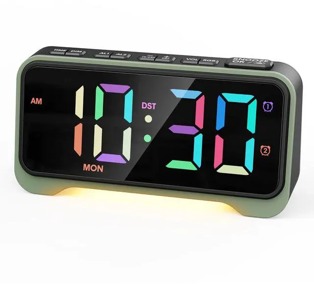 Main image of Digital Alarm Clocks with Night Light Adjustable 7 Levels Brightness and 5 Levels Volume, USB Charging Port, Big Snooze - Alarm Clock for Heavy Sleepers, Kids, Teens, The Elderly and Hearing Impaired