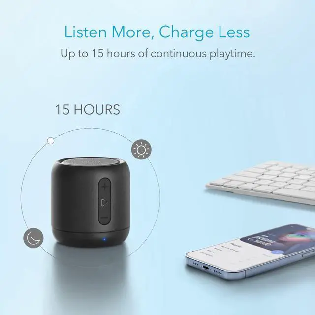 Alt view image 3 of 7 - Soundcore Mini, Super-Portable Bluetooth Speaker with FM Radio, 15H