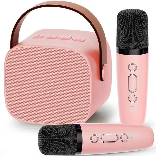 Main image of IROO Karaoke Machine for Kids,Most Popular Birthday Gifts for 3, 4, 5, 6, 7, 8, 9, 10,11,12 +Year Old Girls Boys,Mini Karaoke Machine with 2 Wireless Microphones,Portable Bluetooth Home Party (P-ink)