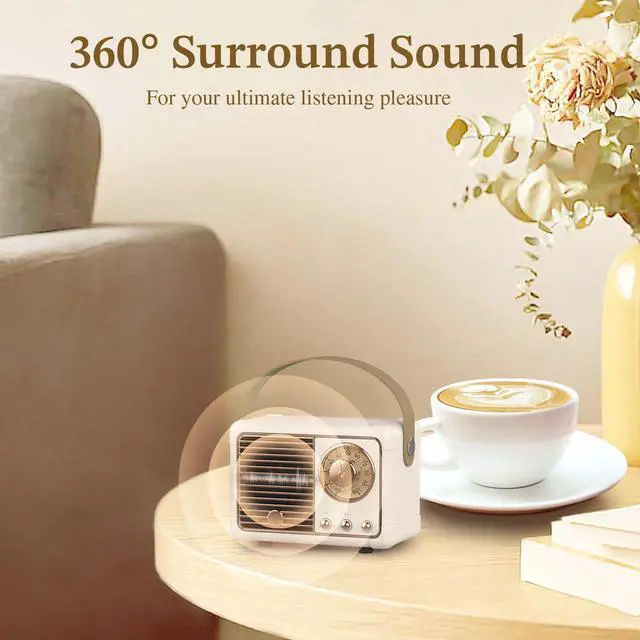 Alt view image 2 of 6 - PRUNUS J-999 Retro Bluetooth Speaker,Vintage Decor,Mini Wireless Bluetooth Speaker,Cute Old Fashion Style Support USB/TF Card/AUX for Kitchen Desk Bedroom Office Party Outdoor(Yellow)