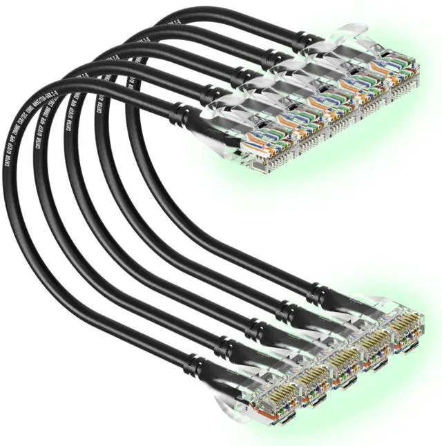 Main image of CableGeeker Cat6A Ethernet Patch Cable 3FT 5-Pack Black, Slim Cat 6a Network Cable with 10Gbps Speed, 550MHz, Pure Copper, 28AWG for High-Speed Internet Ethernet Cord