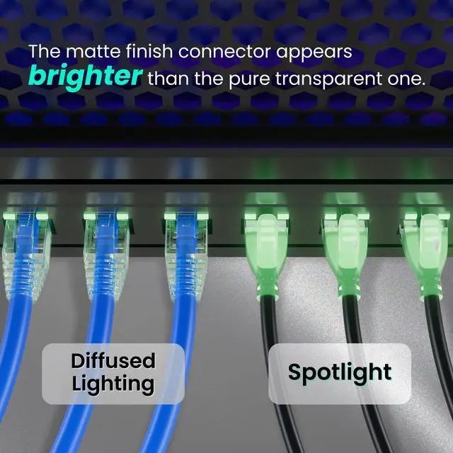 Alt view image 2 of 7 - CableGeeker Cat6A Ethernet Patch Cable 3FT 5-Pack Black, Slim Cat 6a Network Cable with 10Gbps Speed, 550MHz, Pure Copper, 28AWG for High-Speed Internet Ethernet Cord