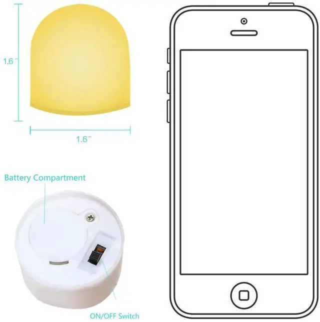 Alt view image 2 of 7 - Color Changing Mini Nightlight, Multicolor LED Mood Lighting - Night Light for Bedroom, Bathroom, Living Room - Battery Powered (Pack of 12)