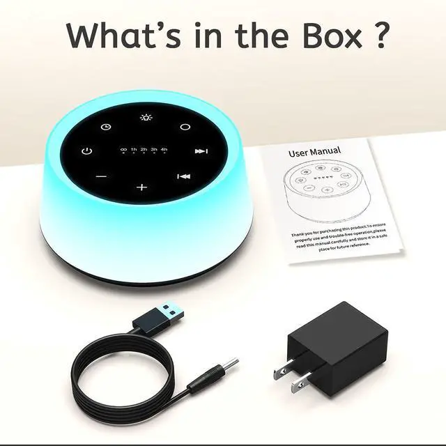 Alt view image 6 of 7 - Sound Machine and White Noise Machine with 30 Soothing Sounds 12 Colors for Kids Adult Baby Night Light with Memory Function for Home Office (Black)
