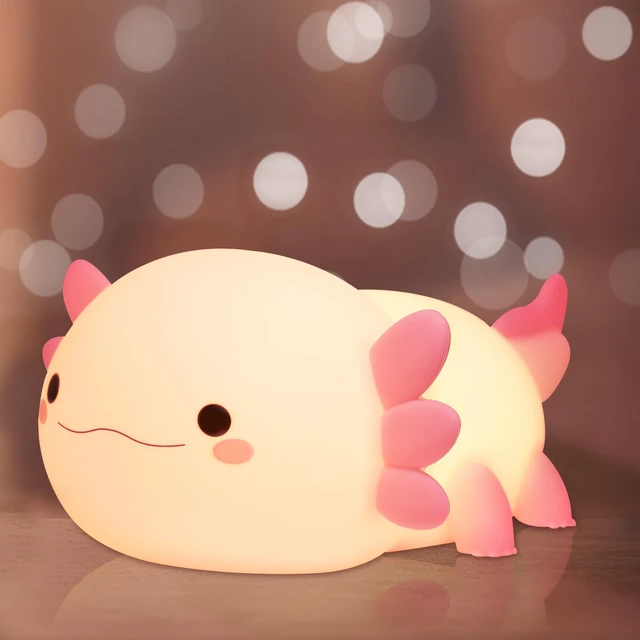 Main image of Axolotl Gifts, Axolotl Night Light for Kids - Squishy Silicone LED Touch Cute Lamp, Xmas Birthday, Kawaii Bedroom Decor Nursery Lamp for Boys Girls Mom