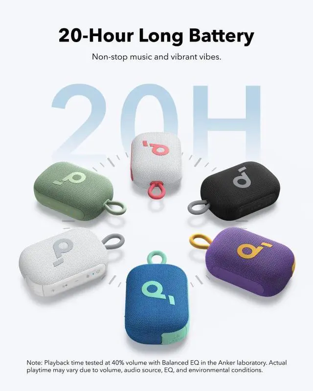 Alt view image 2 of 6 - soundcore Select 4 Go Bluetooth Shower Speaker by Anker, IP67 Waterproof/Dustproof, Portable Wireless Speaker, 20H Playtime, Floatable, Powerful Sound, Electronics for Outdoors/Home/Office/Travel-Blue