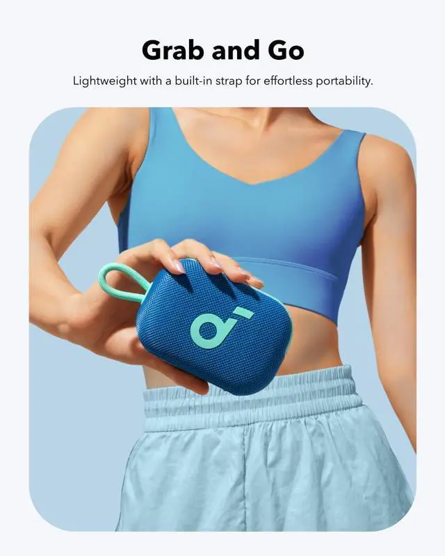 Alt view image 5 of 6 - soundcore Select 4 Go Bluetooth Shower Speaker by Anker, IP67 Waterproof/Dustproof, Portable Wireless Speaker, 20H Playtime, Floatable, Powerful Sound, Electronics for Outdoors/Home/Office/Travel-Blue