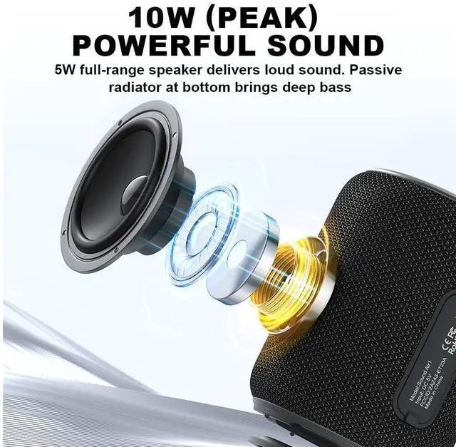 Alt view image 2 of 7 - Bobtot Portable Speaker Bluetooth, IPX6 Shower Speaker Waterproof, 15H Playing Time, Loud and Stereo Sound with Bass, Dual Pairing for Party, Camping, Travel, Red