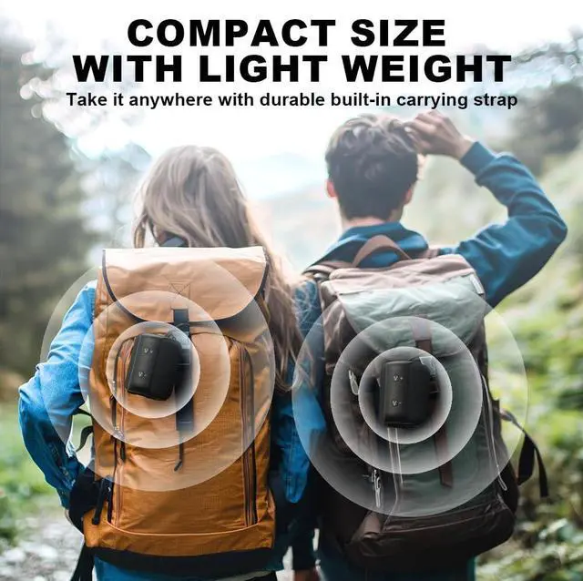 Alt view image 7 of 7 - Bobtot Portable Speaker Bluetooth, IPX6 Shower Speaker Waterproof, 15H Playing Time, Loud and Stereo Sound with Bass, Dual Pairing for Party, Camping, Travel, Red