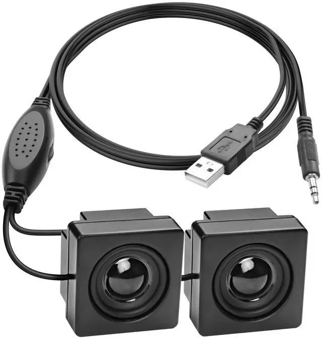 Main image of XMSJSIY Mini Computer Speaker for Desktop PC 3.5mm TRS Input with Volume Control USB Powered Stereo Hidden Type Small Speakers for PC Laptop Phone Notebook -1.2M/3.9FT 1 Pair