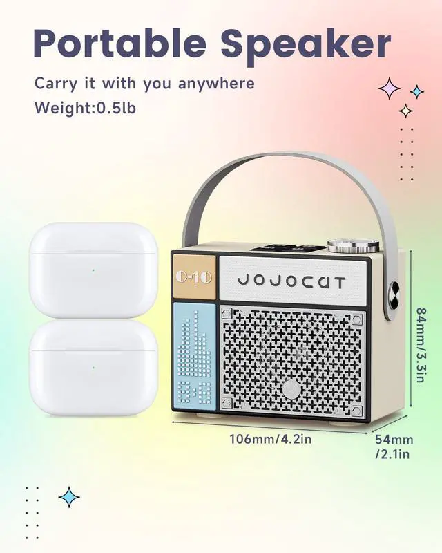 Alt view image 2 of 6 - Retro Bluetooth Speaker, Vintage Decor, Small Wireless Bluetooth Speaker, Cute Old Fashion Style for Kitchen Desk Bedroom Office Party Outdoor Kawaii