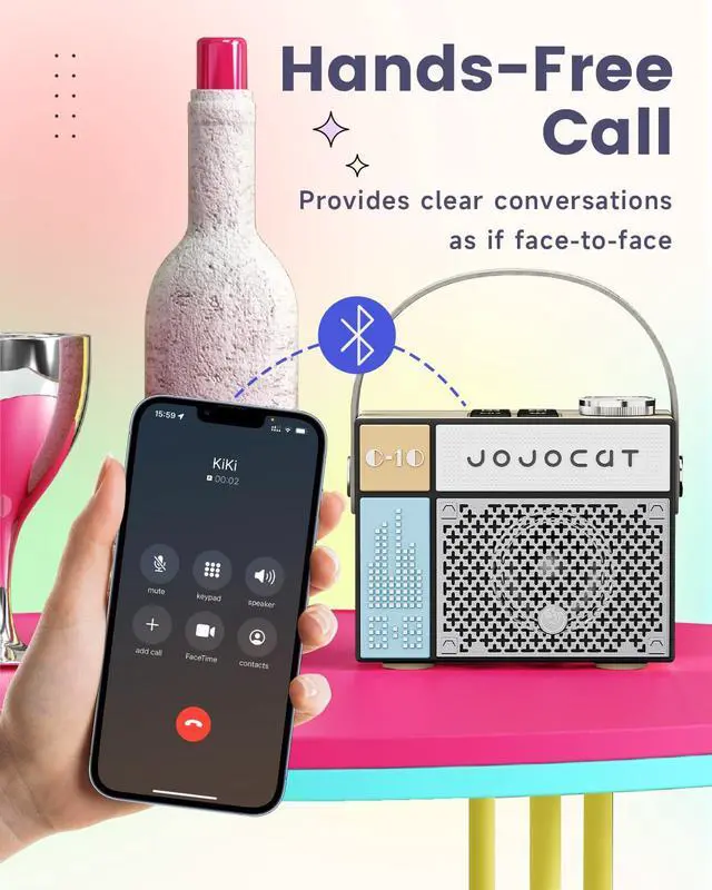 Alt view image 4 of 6 - Retro Bluetooth Speaker, Vintage Decor, Small Wireless Bluetooth Speaker, Cute Old Fashion Style for Kitchen Desk Bedroom Office Party Outdoor Kawaii