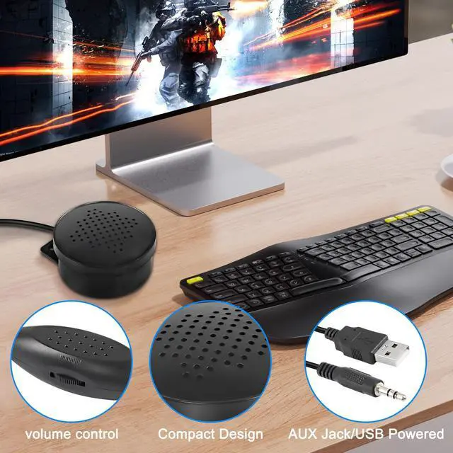 Alt view image 3 of 7 - MEIRIYFA Computer Speakers for Desktop/PC, USB Powered Portable Small PC Speaker with Volume Control for Laptop, Tablets, Monitor