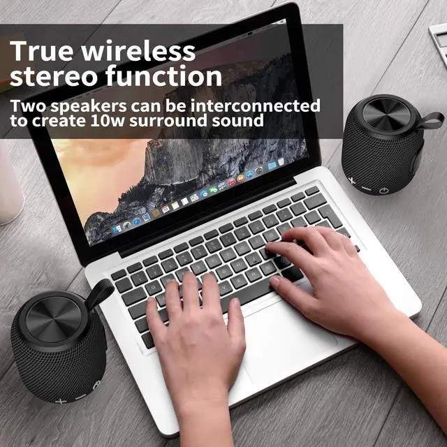 Alt view image 4 of 7 - FIGMASU Portable Bluetooth Speakers Wireless Mini Speaker Bluetooth 5.0, 360 HD Surround Sound Stereo, IPX7 Waterproof for Travel, Pool and Outdoor Shower Speaker